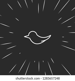 Outline bird icon, illustrated icon for modern web and mobile design, simple and minimal symbol of bird