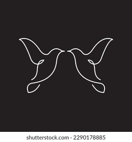imagen vectorial de diseño de logotipo de pájaro de contorno