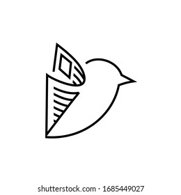 Outline bird logo icon design.-vector illustrations