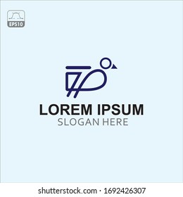 
outline bird logo - simple and easy to edit color logo