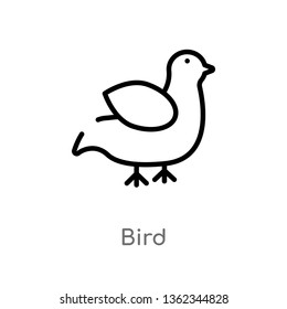 outline bird vector icon. isolated black simple line element illustration from nature concept. editable vector stroke bird icon on white background