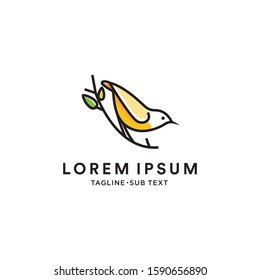 Outline bird vector simple illustration suitable for logo and web page
