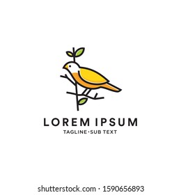 Outline bird vector simple illustration suitable for logo and web page