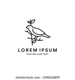 Outline bird vector simple illustration suitable for logo and web page