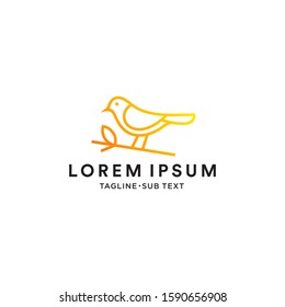 Outline bird vector simple illustration suitable for logo and web page