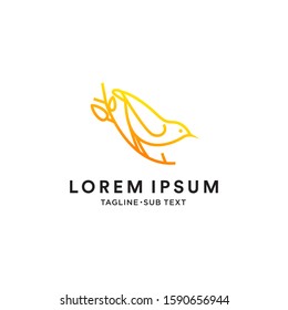 Outline bird vector simple illustration suitable for logo and web page