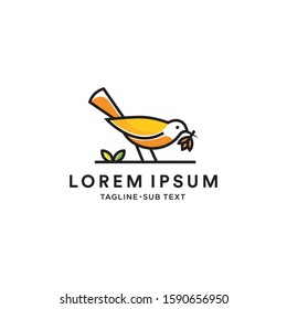 Outline bird vector simple illustration suitable for logo and web page