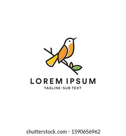 Outline bird vector simple illustration suitable for logo and web page