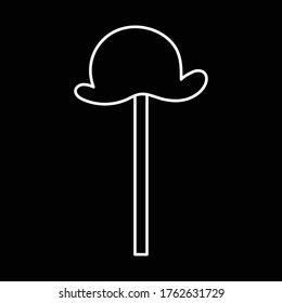 Outline birthday acsessoris doodle icon isolated on black background. sign, symbol, outline