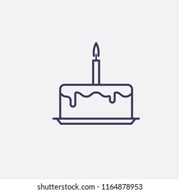 Outline birthday cake icon illustration,vector happy sign symbol