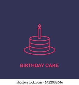 Outline birthday cake icon.birthday cake vector illustration. Symbol for web and mobile