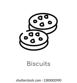 outline biscuits vector icon. isolated black simple line element illustration from food concept. editable vector stroke biscuits icon on white background