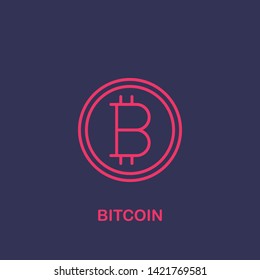 Outline bitcoin icon.bitcoin vector illustration. Symbol for web and mobile