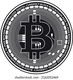 outline bitcoin logo handmade silhouette collection balck and white art