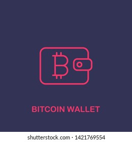 Outline bitcoin wallet icon.bitcoin wallet vector illustration. Symbol for web and mobile