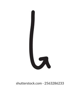 outline black arrow isolated on white background