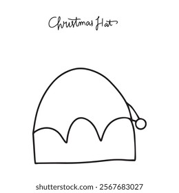 outline black christmas hat element stock