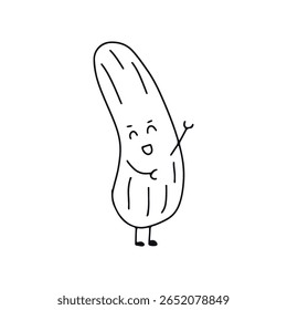 Contorno preto colorir personagens de desenhos animados vegetais. Brócolis bonito, batata, cenoura, tomate, pimenta, berinjela, cebola, pepino, milho