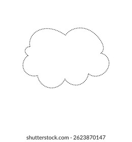 outline black dot cloud design