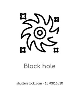outline black hole vector icon. isolated black simple line element illustration from astronomy concept. editable vector stroke black hole icon on white background