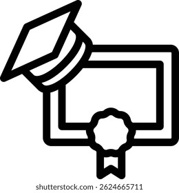 outline black icon for education theme