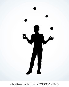 Outline black ink pen drawn adult street human guy cheer joy face catch launch talent motion jester training job concept logo emblem design retro art doodle style. Close up view white scene text space