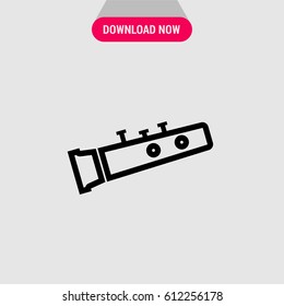 Outline black isolated oboe vector Icon, The outlined symbol of hautboy. Simple, modern flat vector illustration for mobile app, website or desktop app 