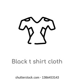 outline black t shirt cloth vector icon. isolated black simple line element illustration from american football concept. editable vector stroke black t shirt cloth icon on white background