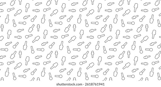outline black and white seamless pattern World Press Freedom Day 3 May with microphone for background poster, banner and other