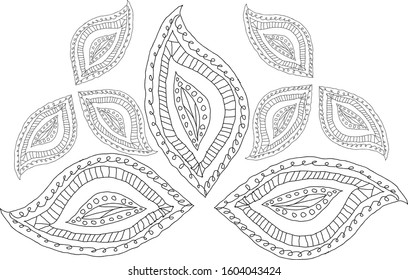 The outline is black.Scrawl.Abstract pattern.White background.Vector illustration.The job is done for your business.
