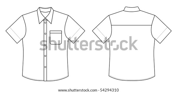 Outline Blackwhite Shirt Vector Illustration Isolated Stock Vector ...