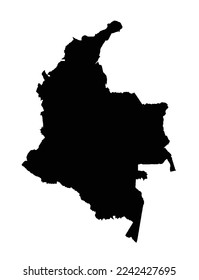 Outline blank silhouette map of the South American country of Columbia