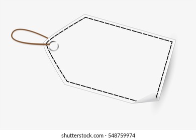 Outline Blank Tag, at White Background 
