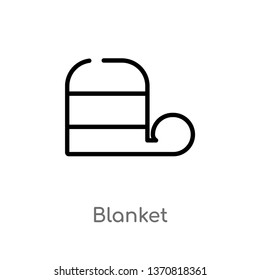 outline blanket vector icon. isolated black simple line element illustration from autumn concept. editable vector stroke blanket icon on white background
