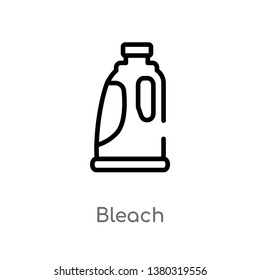 outline bleach vector icon. isolated black simple line element illustration from cleaning concept. editable vector stroke bleach icon on white background