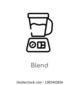 outline blend vector icon. isolated black simple line element illustration from food concept. editable vector stroke blend icon on white background