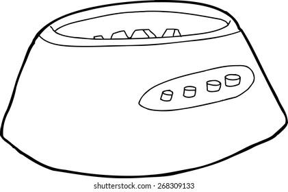 Outline blender motor base over white background