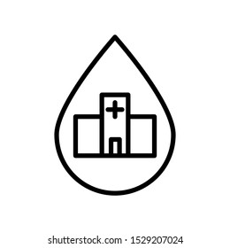 Outline blood vector icon editable vector stroke