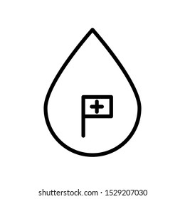 Outline blood vector icon editable vector stroke