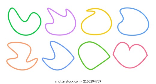 Outline Blots Multicolor Abstract Elements Shape Set Vector