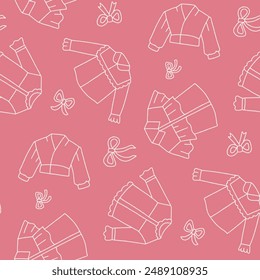 Ilustración sin costura del Vector del nudo de la cinta de la blusa del contorno para la impresión, el Fondo de pantalla, la decoración.