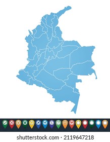 Esquema del mapa azul de Colombia