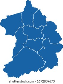 Outline blue map of Essen