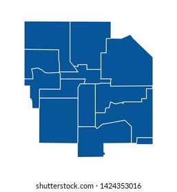 Outline blue map of Las Vegas