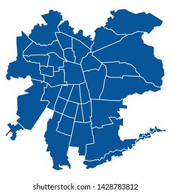 Outline blue map of Santiago