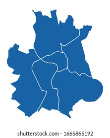 Outline Blue map of Toulouse