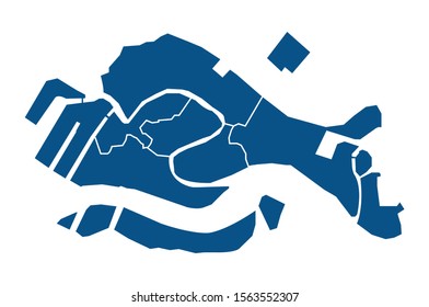 Outline blue map of Venezia