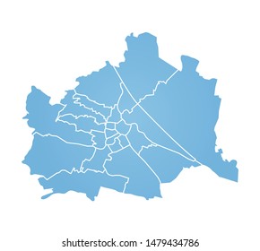 Outline blue map of Viena