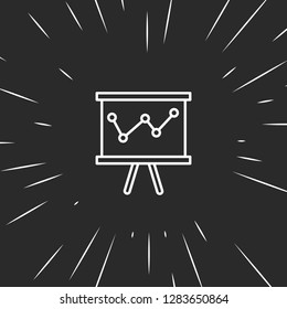 Outline board in analytics icon, illustrated icon for modern web and mobile design, simple and minimal symbol of board in analytics