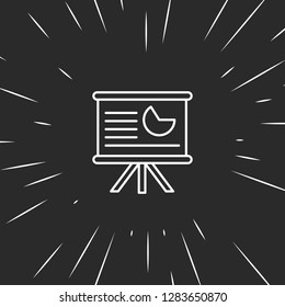 Outline board in analytics icon, illustrated icon for modern web and mobile design, simple and minimal symbol of board in analytics